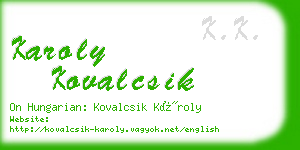 karoly kovalcsik business card